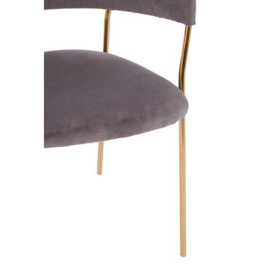 Tamzin Mink Velvet Curved Dining Chair