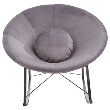 Arto Grey Velvet Conic Rocking Chair