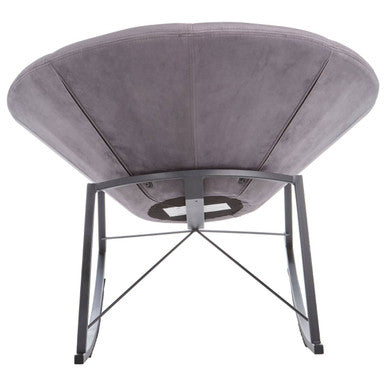 Arto Grey Velvet Conic Rocking Chair