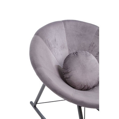 Arto Grey Velvet Conic Rocking Chair