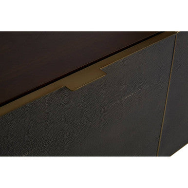 Kempton Grey Shagreen Effect and Walnut Veneer Media Unit