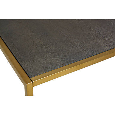 Kempton Grey Shagreen Effect and Gold Finish Coffee Table