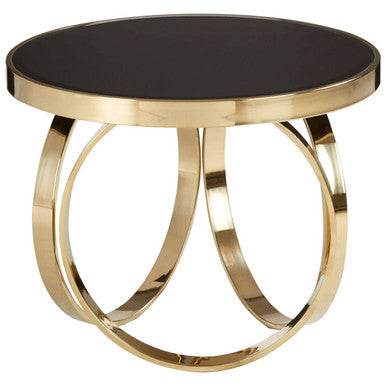 Ragusa Black Mirrored and Gold Finish Round Coffee Table