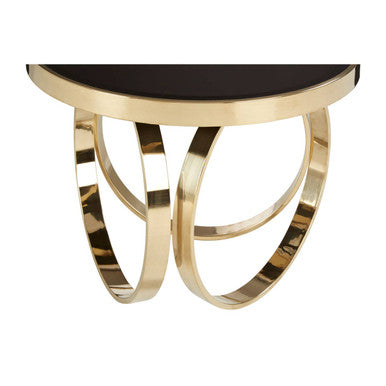 Ragusa Black Mirrored and Gold Finish Round Coffee Table