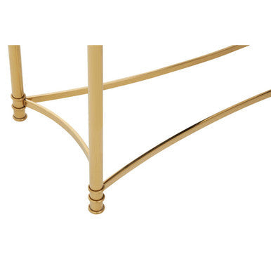 Ackley Black Glass and Gold Finish Console Table