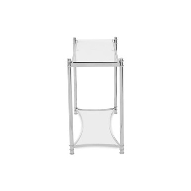 Ackley Clear Glass and Silver Finish Console Table