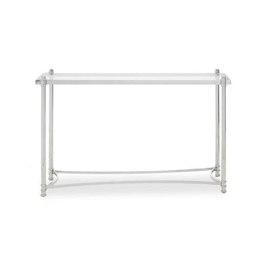 Ackley Clear Glass and Silver Finish Console Table