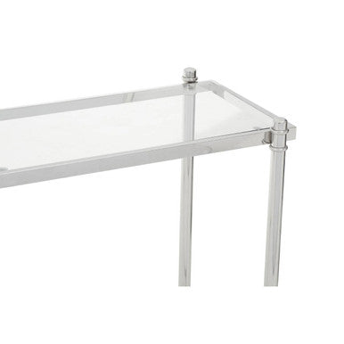 Ackley Clear Glass and Silver Finish Console Table