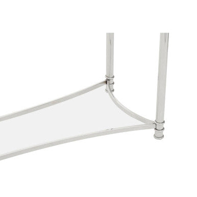 Ackley Clear Glass and Silver Finish Console Table