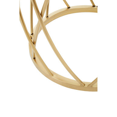 Ackley Clear Glass and Gold Finish Round Side Table