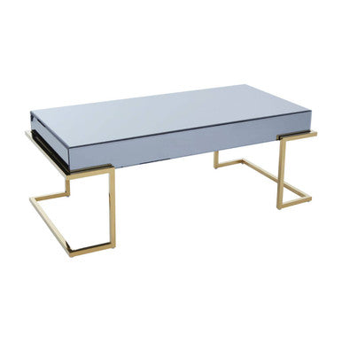 Kaso Grey Mirrored and Gold Finish Coffee Table