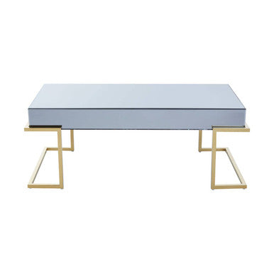 Kaso Grey Mirrored and Gold Finish Coffee Table