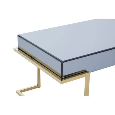 Kaso Grey Mirrored and Gold Finish Coffee Table