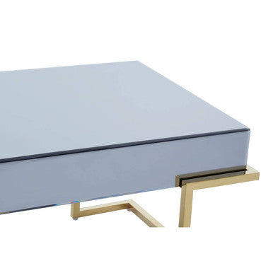 Kaso Grey Mirrored and Gold Finish Coffee Table