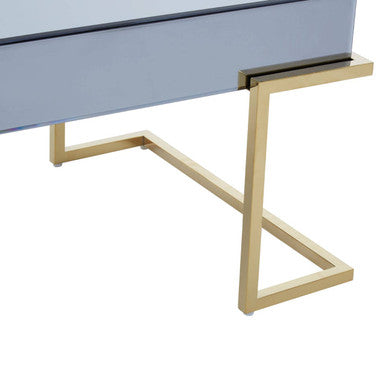 Kaso Grey Mirrored and Gold Finish Coffee Table