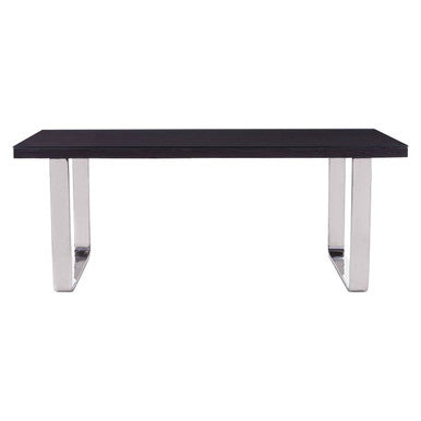 Kerala Black Recycled Wood Rectangular Dining Table with Curved Legs
