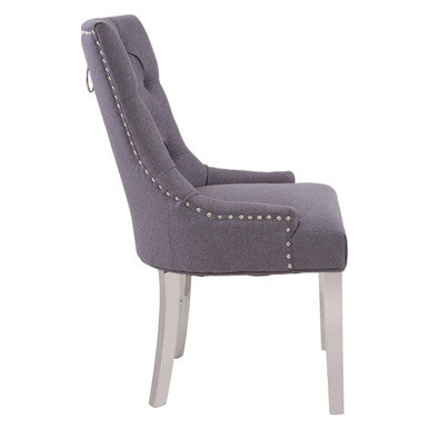 Richmond Grey Fabric Button Tufted Dining Chair
