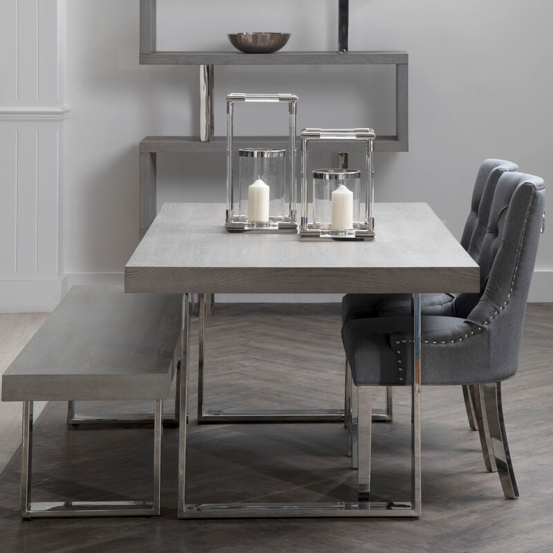 Richmond Grey Fabric Button Tufted Dining Chair