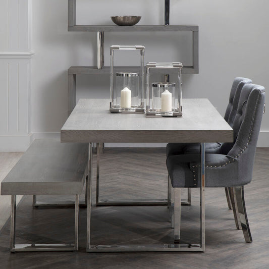 Richmond Grey Fabric Button Tufted Dining Chair