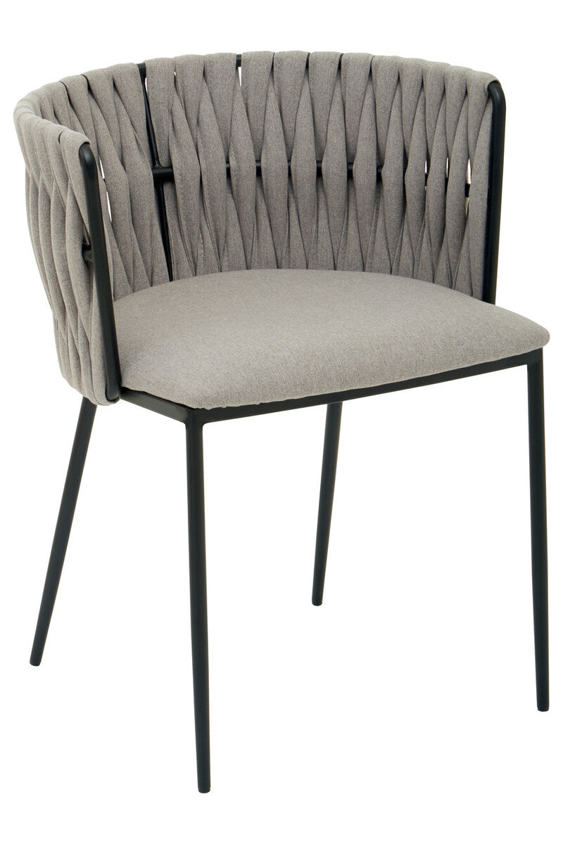 Gilden Grey Woven Back Curved Dining Chair