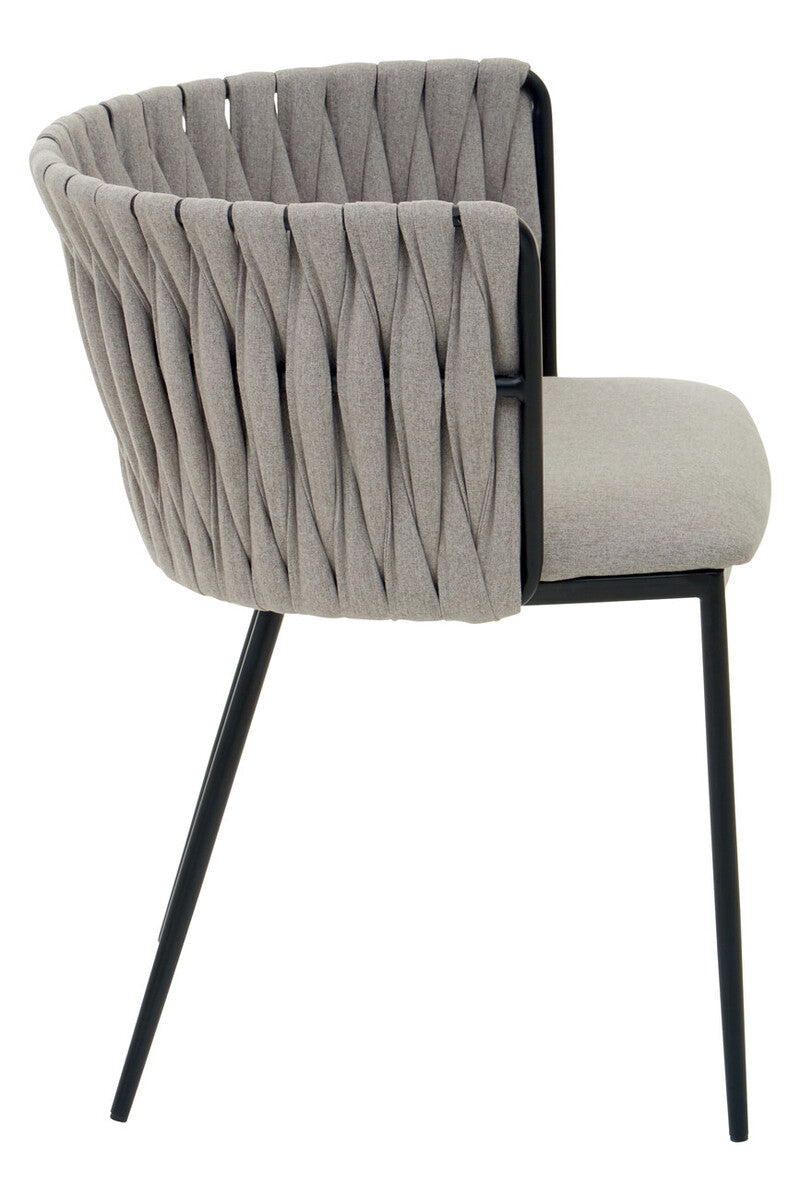 Gilden Grey Woven Back Curved Dining Chair