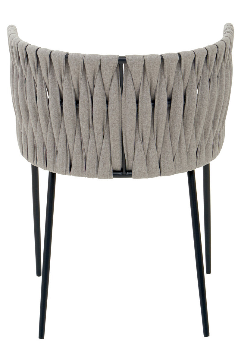 Gilden Grey Woven Back Curved Dining Chair
