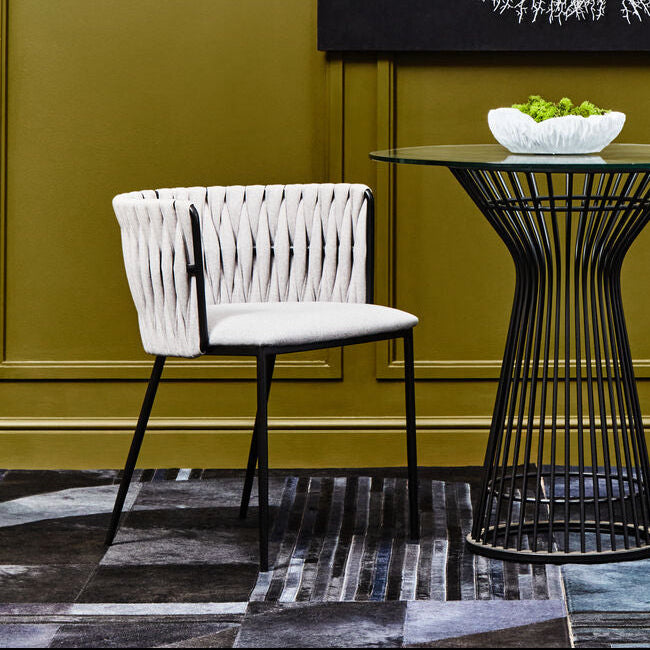 Gilden Grey Woven Back Curved Dining Chair