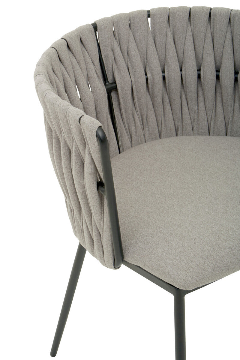 Gilden Grey Woven Back Curved Dining Chair