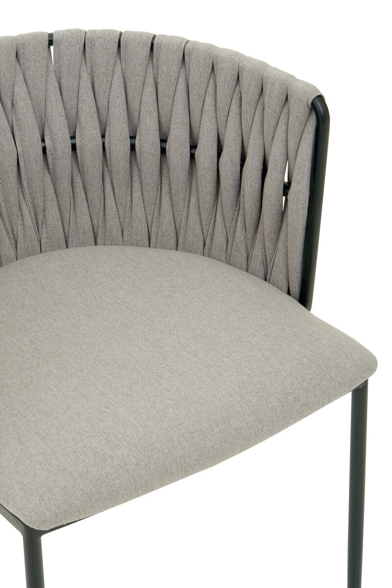 Gilden Grey Woven Back Curved Dining Chair