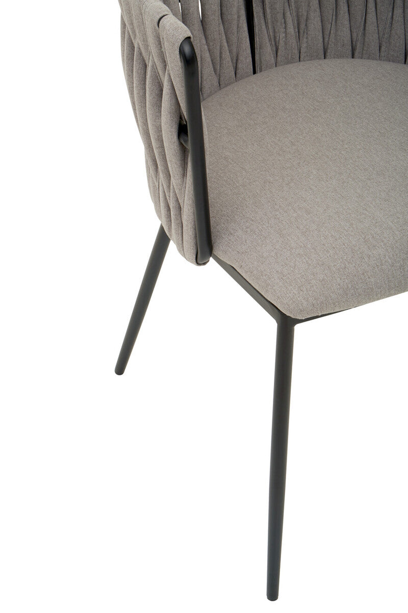 Gilden Grey Woven Back Curved Dining Chair