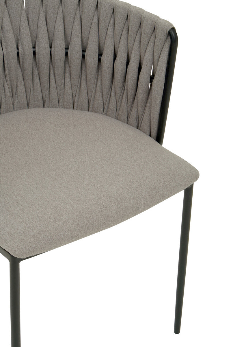 Gilden Grey Woven Back Curved Dining Chair