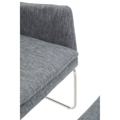 Azalea Grey Fabric Lounge Chair and Footstool Set