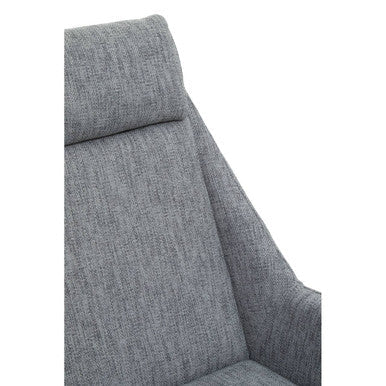 Azalea Grey Fabric Lounge Chair and Footstool Set