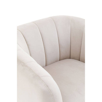 Yasmeen Silver Grey Velvet Channel Tufted Armchair