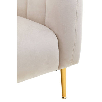 Yasmeen Silver Grey Velvet Channel Tufted Armchair
