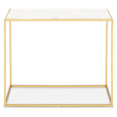 Templar White Marble and Gold Finish Console Table