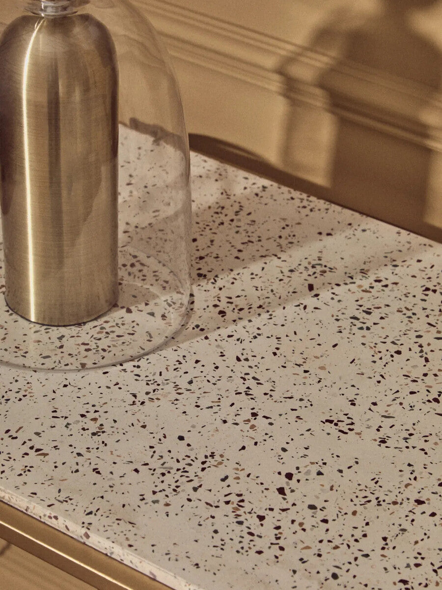 Templar White Marble and Gold Finish Console Table