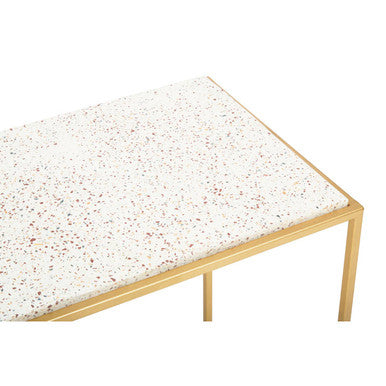 Templar White Marble and Gold Finish Console Table