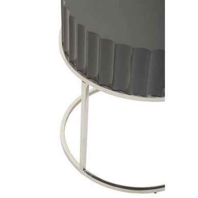 Genoa Grey High Gloss Finish Round Side Table