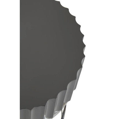 Genoa Grey High Gloss Finish Round Side Table