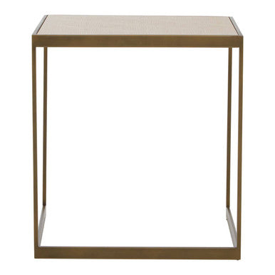 Grenoble Oak Veneer Side Table with Brushed Brass Frame