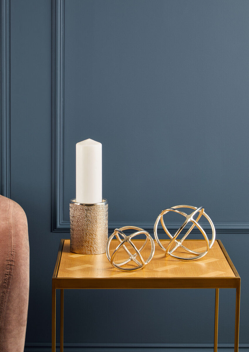 Grenoble Oak Veneer Side Table with Brushed Brass Frame