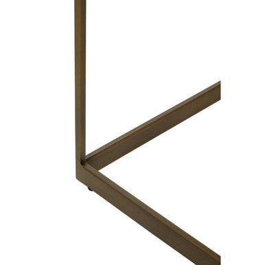 Grenoble Oak Veneer Side Table with Brushed Brass Frame