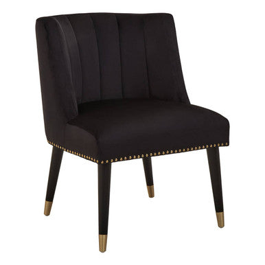 Doucet Black Velvet Dining Chair