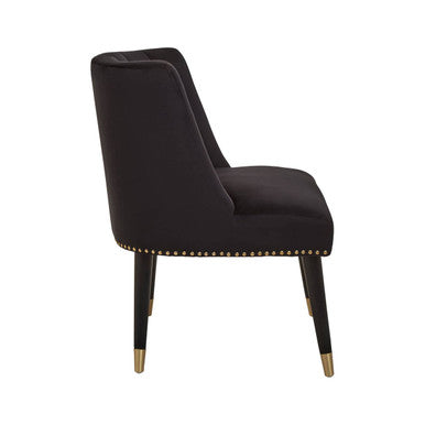 Doucet Black Velvet Dining Chair