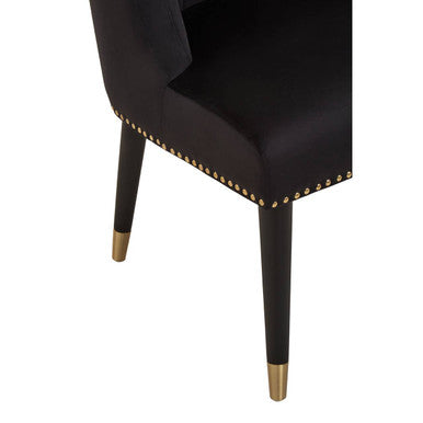 Doucet Black Velvet Dining Chair