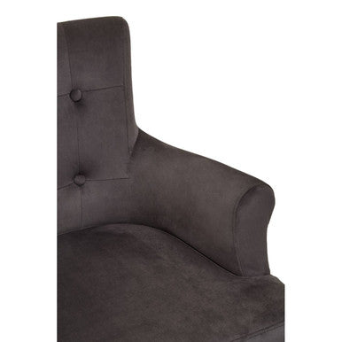 Doucet Grey Velvet Dining Chair with Ring Back