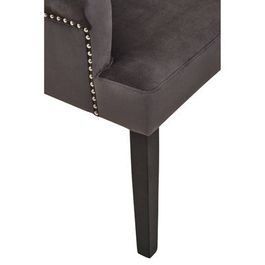 Doucet Grey Velvet Dining Chair with Ring Back