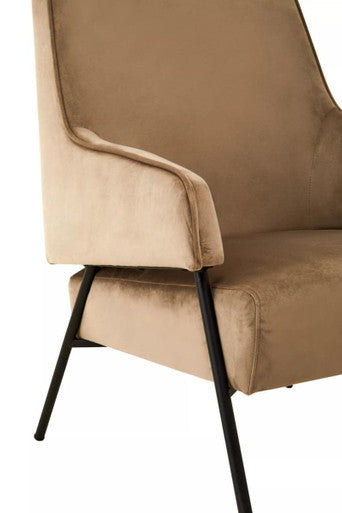 Henia Mink Velvet High Back Chair