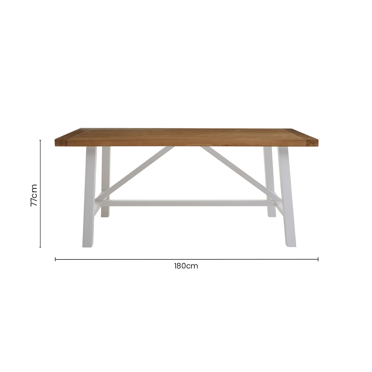 Parkside Natural Oak Wood Top Rectangular Dining Table